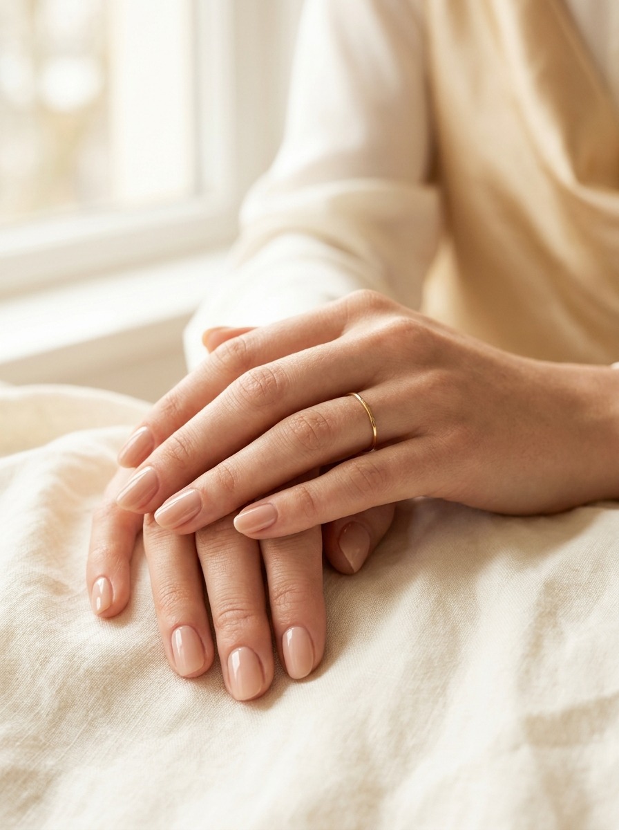 Close-up of manicured hands