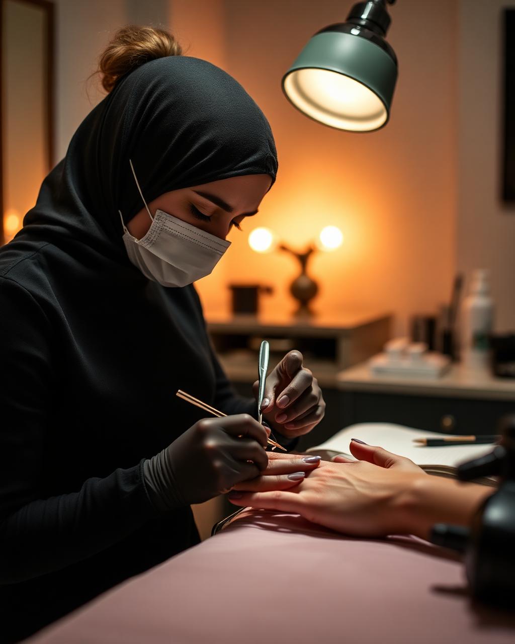 Relaxing nail care moment